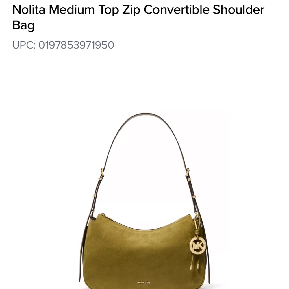 Michael Kors Nolita Medium Pistachio Shoulder Bag.